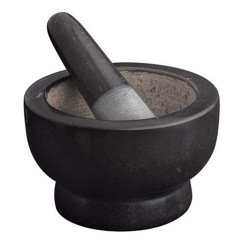 Marble Footed Mortar & Pestle Black 13cm