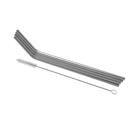 Stainless Steel Straws with Cleaning Brush - Set of 4