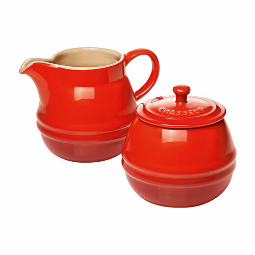Sugar Bowl & Creamer Set - Red