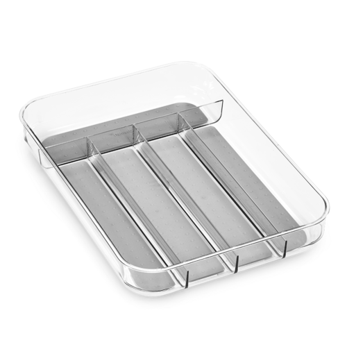 Clear Soft Grip 5 Compartment Cutlery Tray 32x23.2x4.47cm