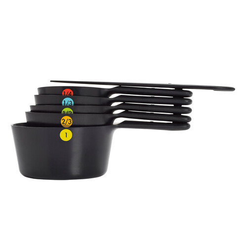 Plastic Measuring Cups Black 6 Pce 