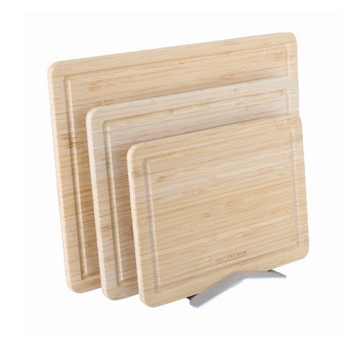 3 Piece Bamboo Board Set with Stand
