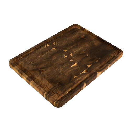 End Grain Cutting Board W/Juice Groove - Acacia Wood 50.5x36x3.3cm