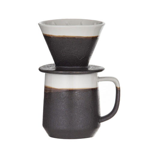 Roma Reactive Glaze Pour Over Coffee Chocolate/Natural Cup