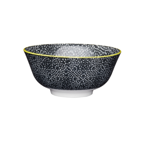 Mikasa Bowl - 15.5cm Black Floral