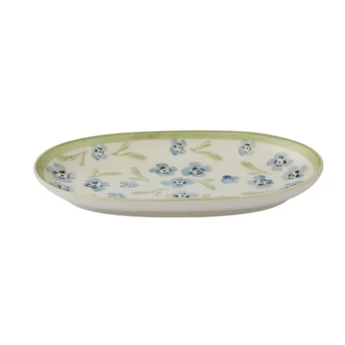 Olga Ceramic Plate13x21.5cm Blue/Olive