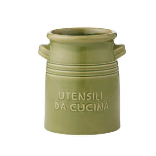 Ceramic Utensil Holder - Olive