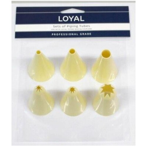 Pastry Assorted Tube Set of 6 - Plain and Star 3,5,11 