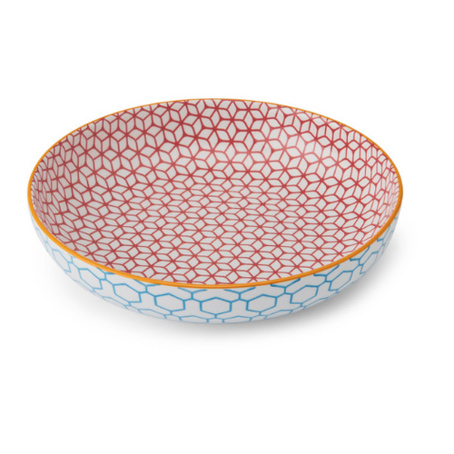 Mikasa Coupe Bowl - 21cm Geometric Blue