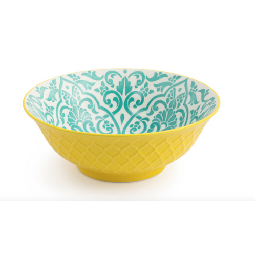 Mikasa Ramen Bowl 21cm - Yellow and Blue Geometric
