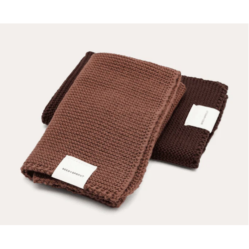 Knitted Dishcloth set of 2 - Cinnamon & Nutmeg
