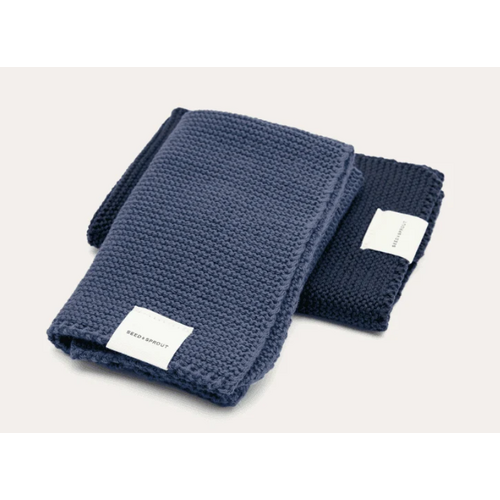 Knitted Dishcloth set of 2 -Indigo & Ink