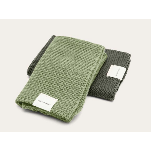 Knitted Dishcloth set of 2 - Fern