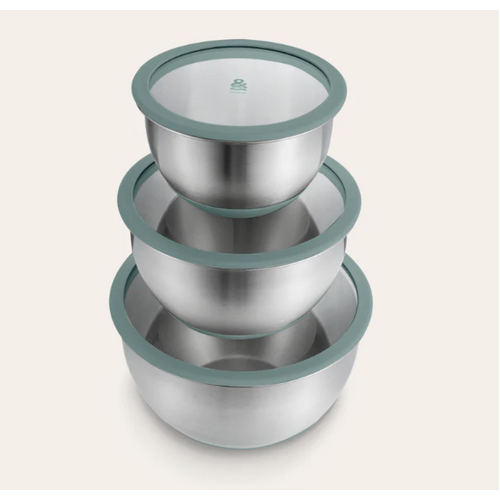 Stainless Steel Mixing Bowls - Set of 3 Eucalyptus