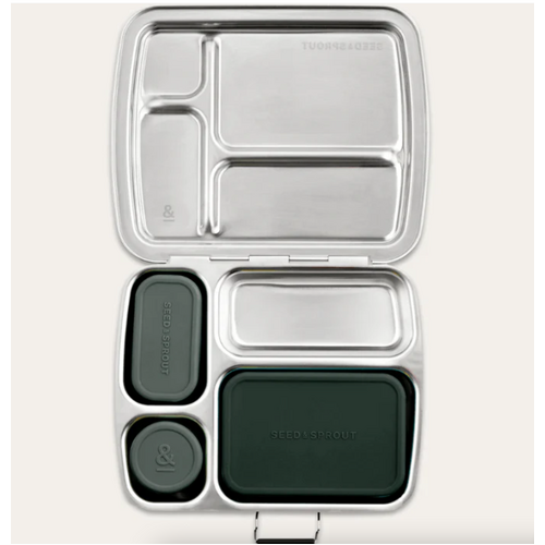 CrunchBox Lunch Box - 3 Pot Set Moss